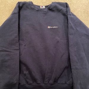 Old dark blue champion crew neck.